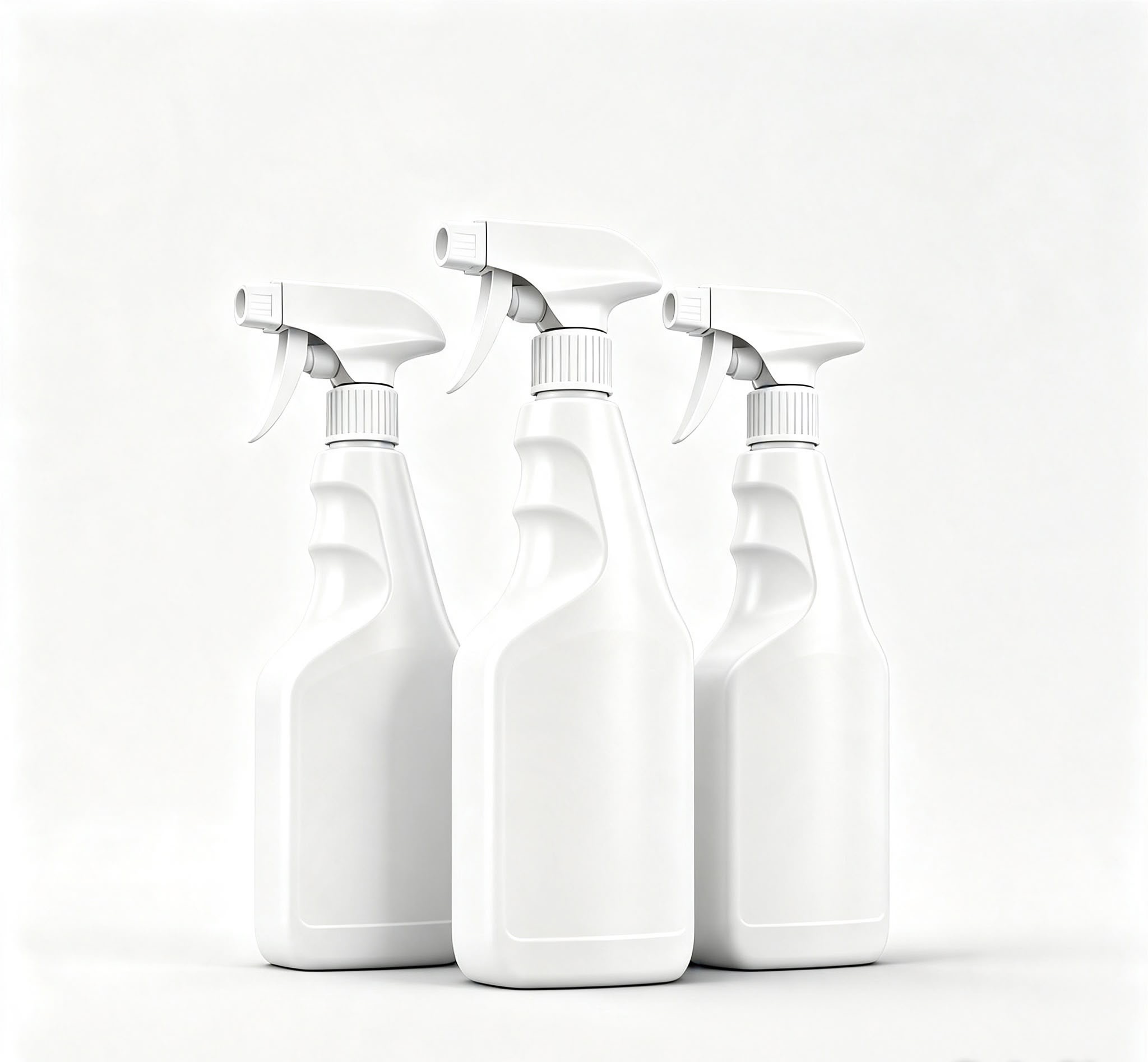 Set of three trigger spray bottles